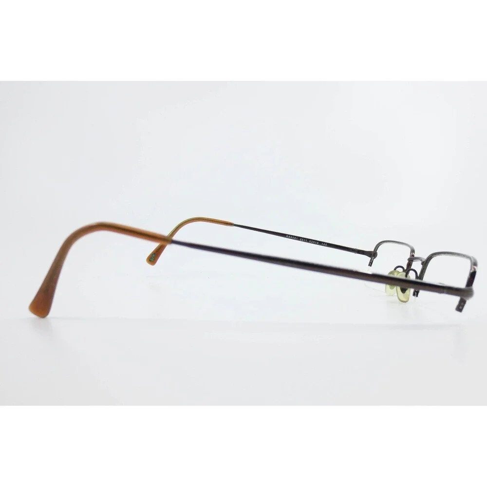 Ray-Ban RB6061 2511 Brown Metal Semi Rimless Eyeglass Frames 52-19-140 Italy